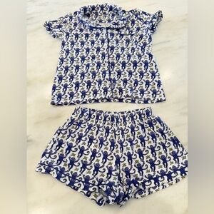Roller rabbit monkey pajamas xxs used